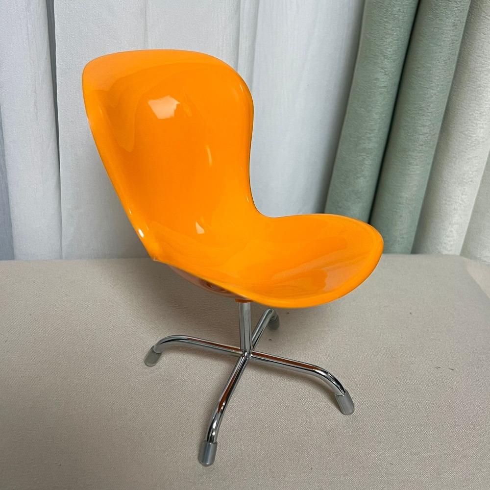 Simulation Dollhouse Chairs Miniature Furniture Plastic Egg Chair DIY Toy Mini Chair  Playing House оранжевый