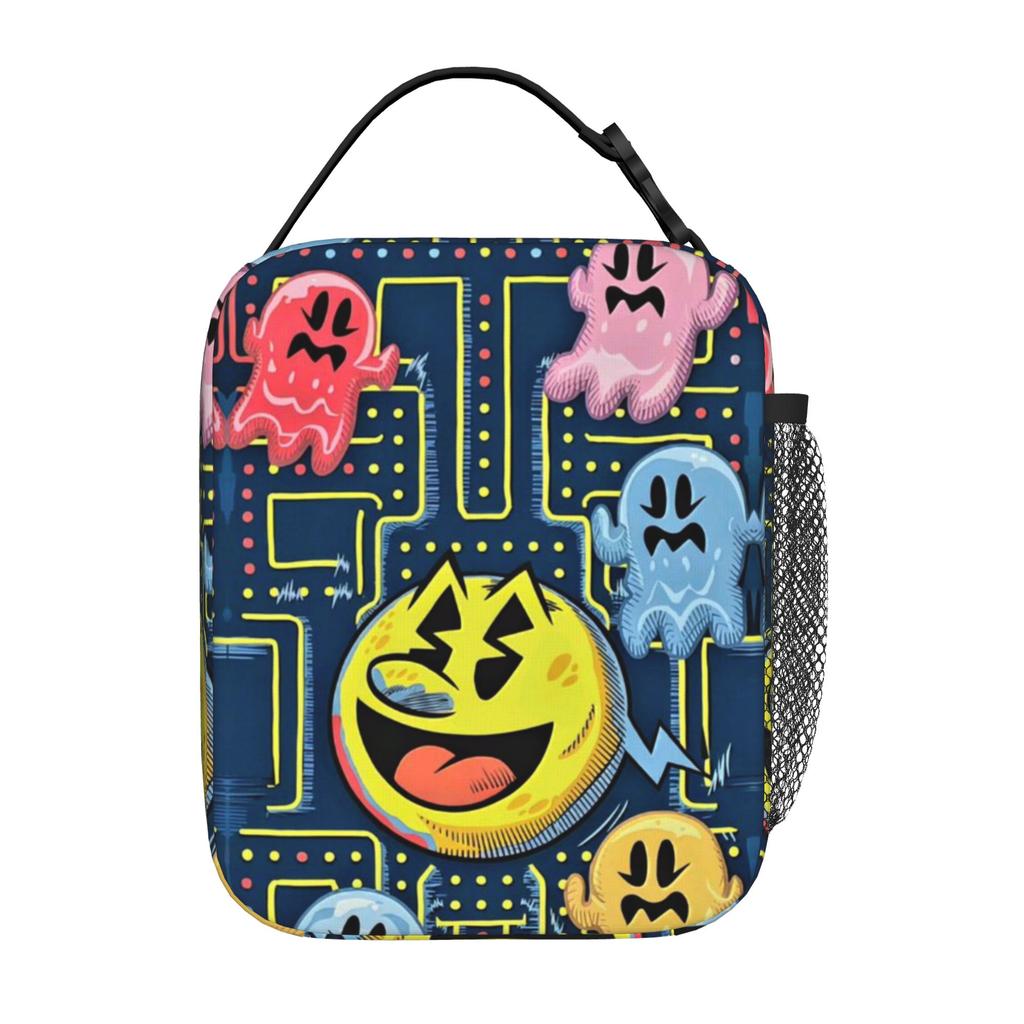 Back To School Season Pac-Man Handbag Yellow (5) Fashion Casual Portable Solid Lunch Bag