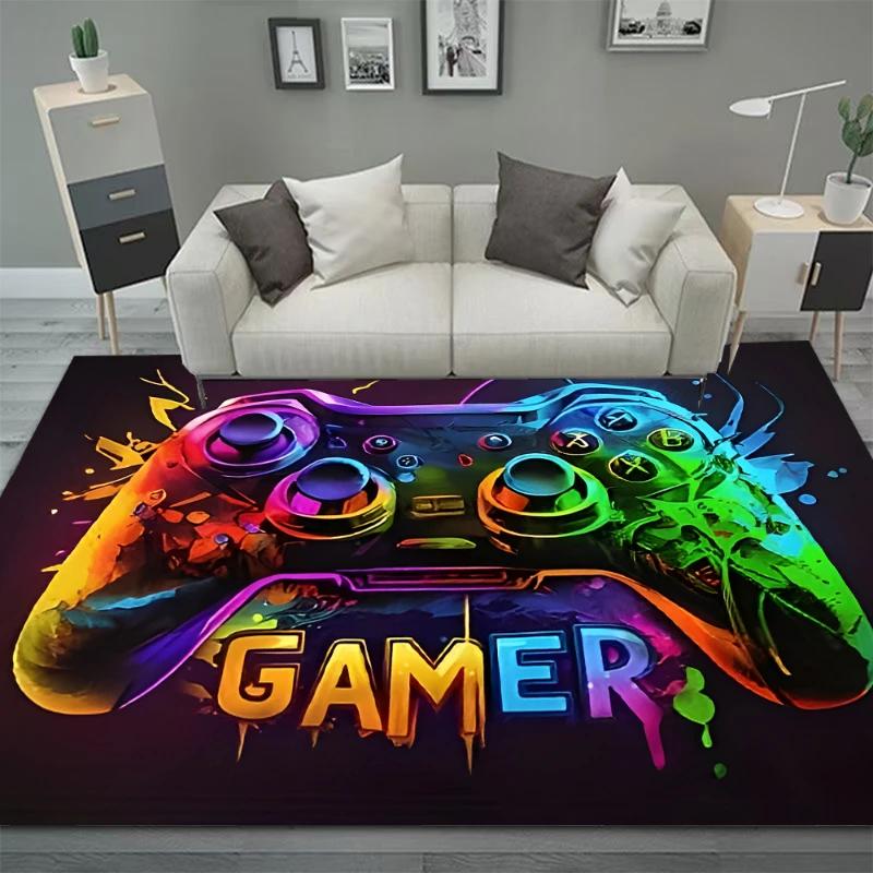 Creative Gaming Rug for Boys Room Decor Gamepad Design Rug Carpet for E-sports Room Bedroom Non-slip Machine Floor Mat Doormat