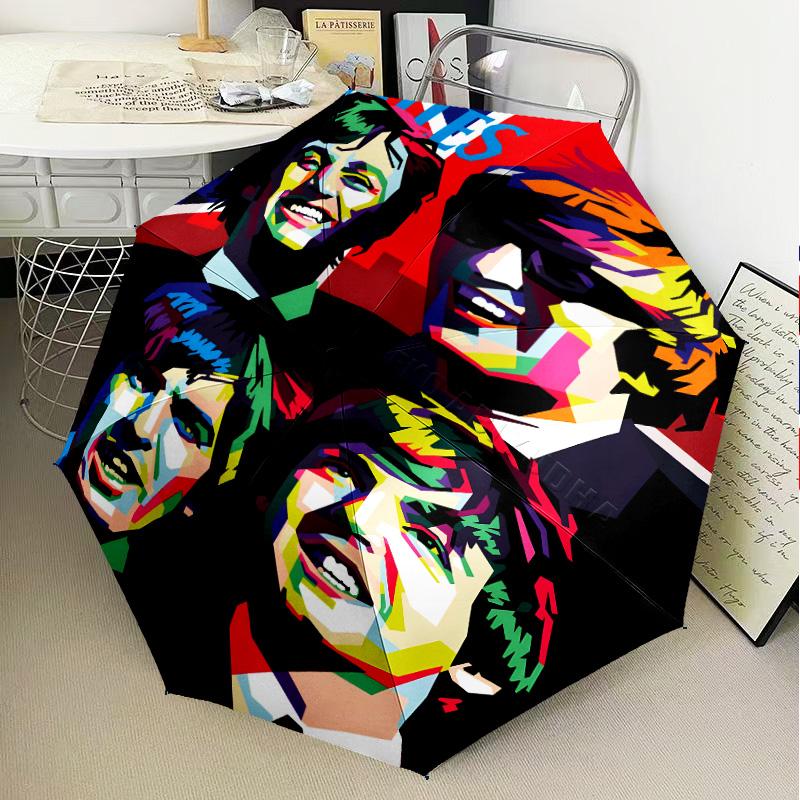 1PC Beat Music Umbrella Folding Umbrella, Automatic Umbrella 8-Frame for Travel, Casual Lightweight Birthday Christmas Gift