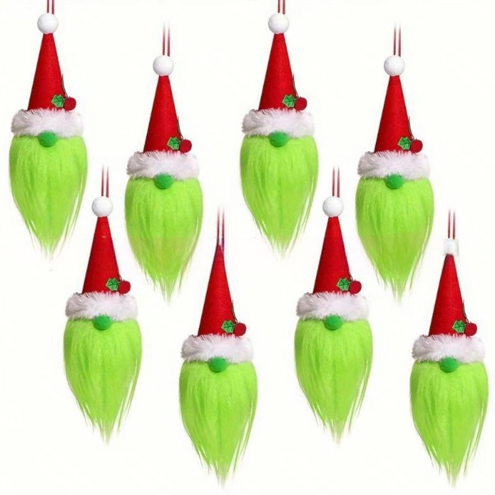 

Набор из 8 шт. безликих кукол в рождественских шляпах, красных и зеленых, украшение для рождественской елки, плюшевые игрушки One Size
