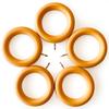 Unitech Paloma Wooden Curtain Rings, Natural, Set of 5, Outer Diameter 60mm, Inner Diameter 39mm, Natural Wood