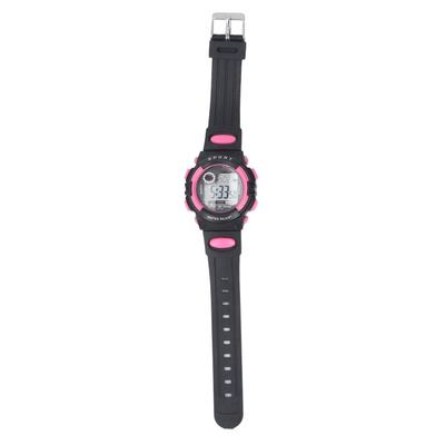 Pinke kleine Kinder Digital-Sportuhr 30m Wasserdicht LED Armbanduhr mit Stoppuhr und Wecker