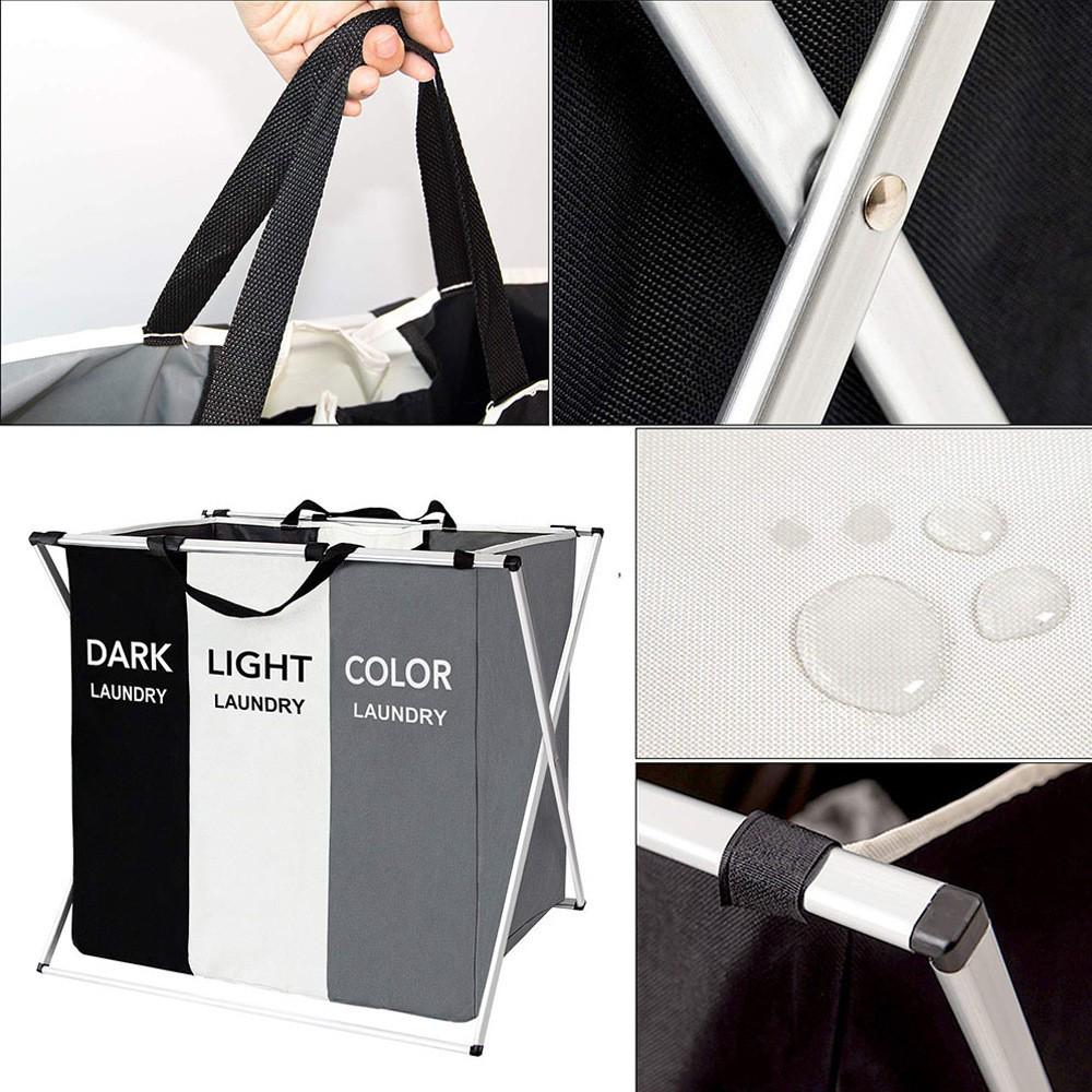 Foldable Large Oxford Cloth Laundry Basket - Washable, Portable, with Aluminum Handles