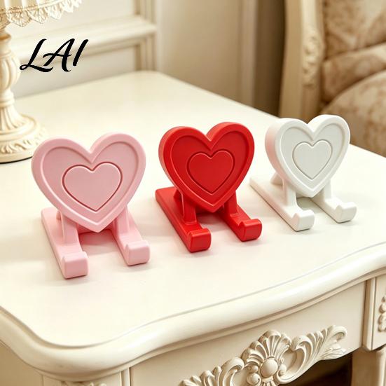 Desktop Phone Mount 3D Printed Heart Holder Love Shape Mobile Stand Stand Cell Tablet Desk Mount Valentine's Day Gift Reusable