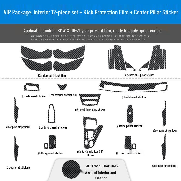 BMW X1/X2 Interior Carbon Fiber Trim Sticker (2012-2021) - Free Replacement for Damage