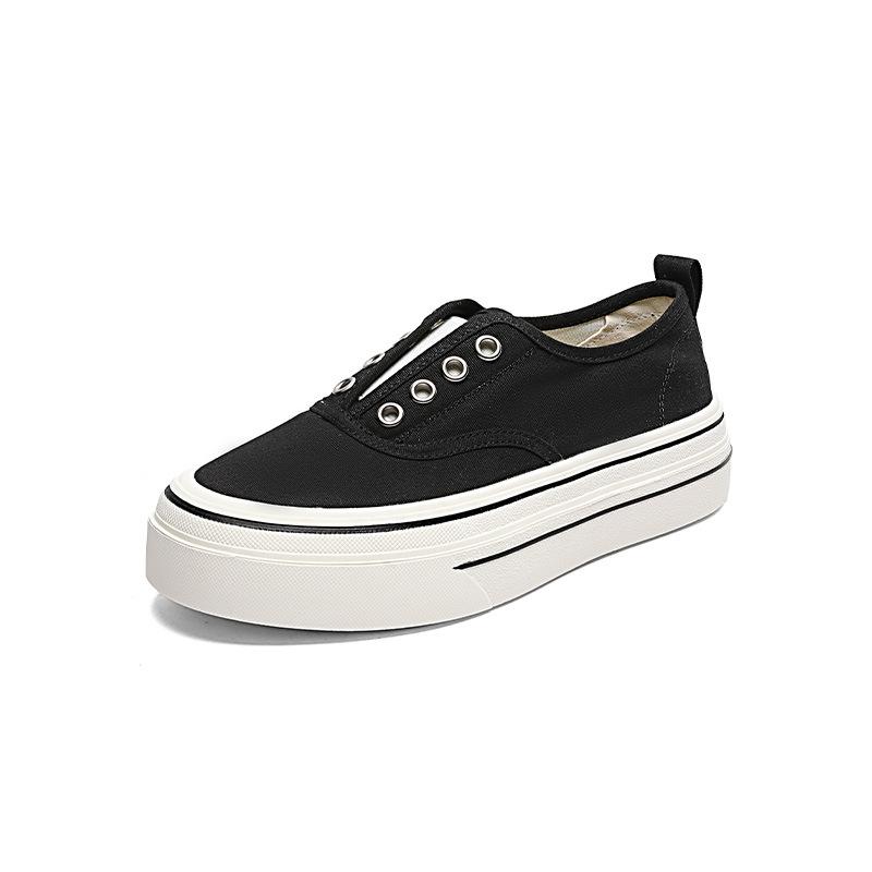 Fisherman shoes women's 2025 spring and summer thin lightweight breathable platform canvas shoes classic versatile lazy one pedal ins