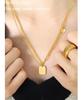 18K Gold-Plated Geometric Letter Pendant Necklace - Durable & Fashionable Titanium Steel Jewelry