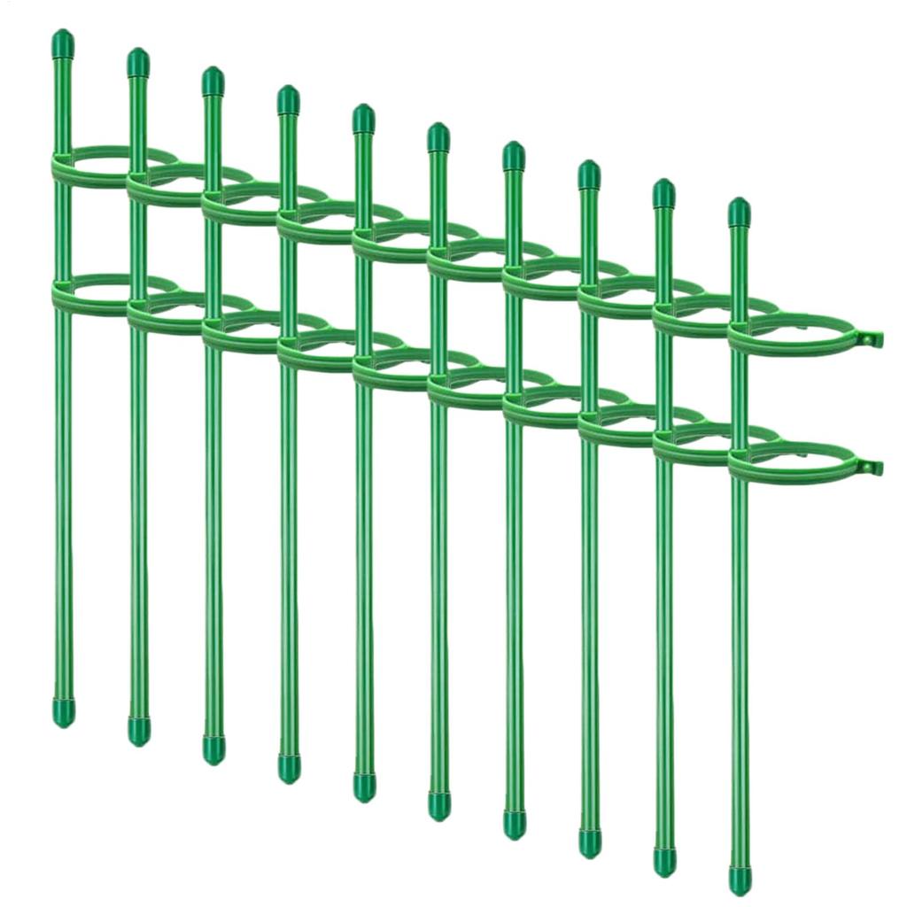 20Pcs Plant Supports Stakes Green Plant Sticks Support Potted Single Vine Stem Fixing Rod Holder Reusable Plant Anti Lodging
