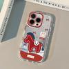 Red Horse Pattern Mirror Surface Phone Case For iPhone 17 Pro Max Cases 16 15 14 13 12 11 Pro XR XS X 7 8 Plus 16E 17 Air Cover