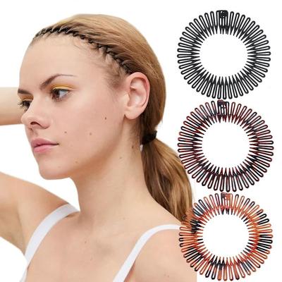Pettine flessibile elasticizzato Denti Fasce in plastica a cerchio completo Cerchietto per capelli Clip per capelli Fascia per capelli Lavaggio del viso Accessori fissi per lo styling dei capelli