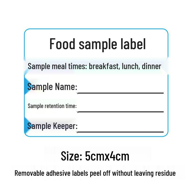 Self-Adhesive Food Sample Retention Label for School Canteens