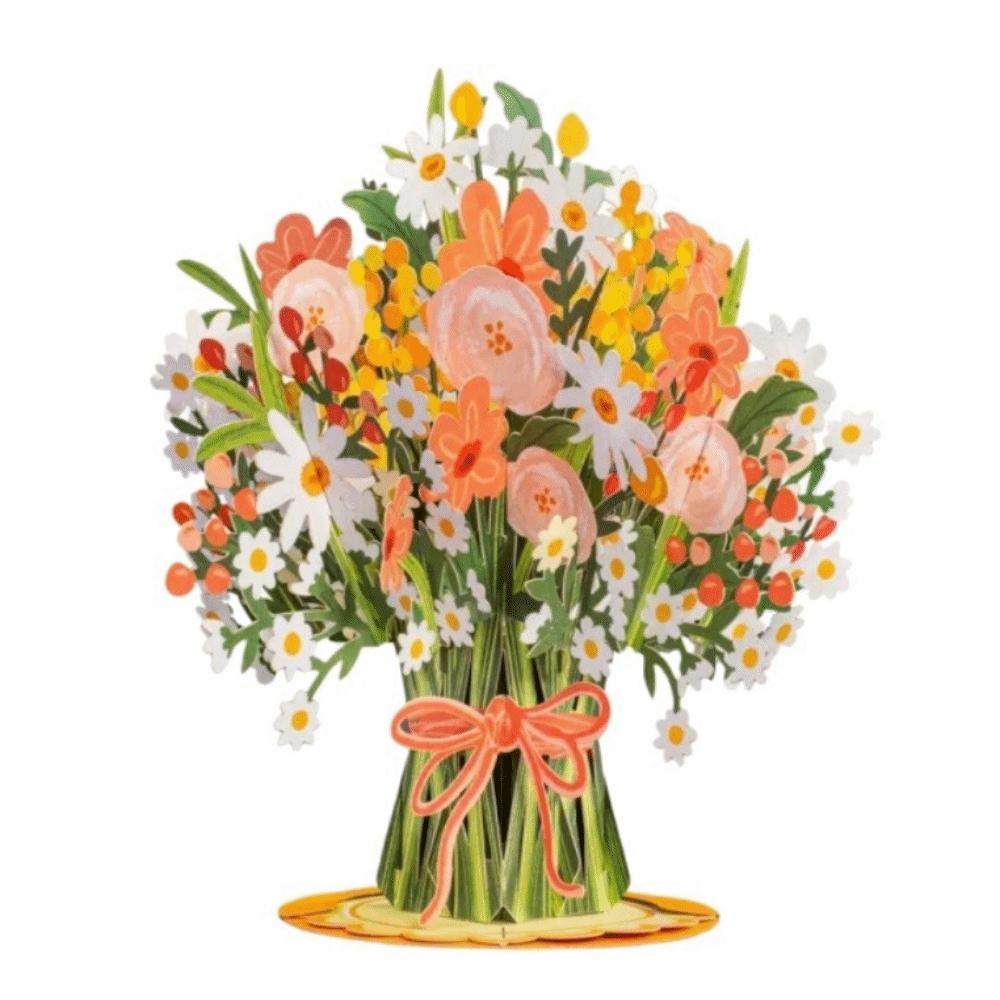 Lavender 3D Pop Up Flower Bouquet Card Romantic Wedding Blessing Card  Mothers Day