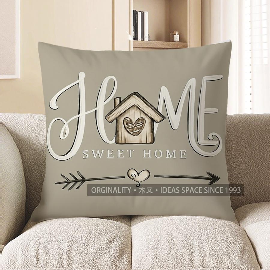 Home Decor Sweet Home Decorative Throw Pillow Cover Pattern Cushion Cover Suitable For Sofa Bedroom Car Pillow Cover