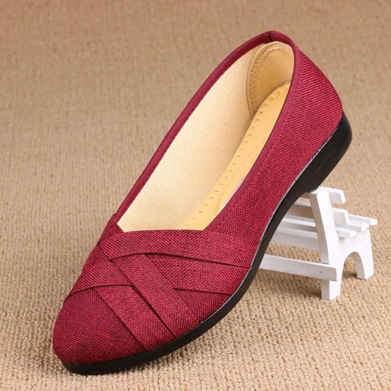 Old Beijing Cloth Shoes Women's Single Shoes Black Casual Shoes Non-slip Breathable Work Shoes Flat Shoes