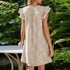 Women's Casual V-Neck Ruffled Short-Sleeve Dress