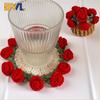 Ensemble de sous-verres Fleur Rose au Crochet à la Main Résistant à la Chaleur Décor de Table Cadeau pour la Maison Décor de Table à Manger Fourniture Tapis Réutilisable