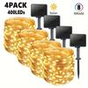 4er-Pack Solar-Lichterkette für den Außenbereich 400 LEDs Lichterkette Außen 8 Modi Kupferdraht IP65 Wasserdicht für Garten Terrasse Hof Party