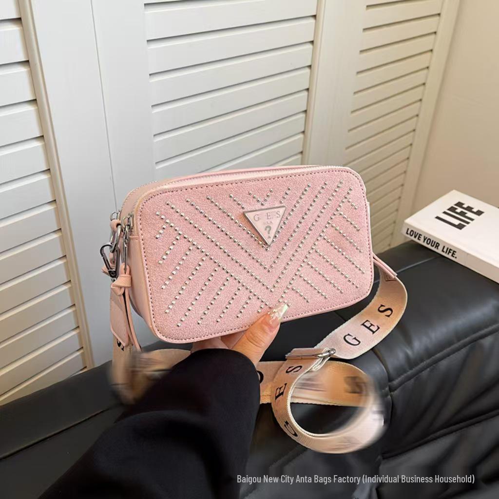 Chao Torba z szerokim paskiem z dżetami: Damska codzienna modna torba na ramię i crossbody