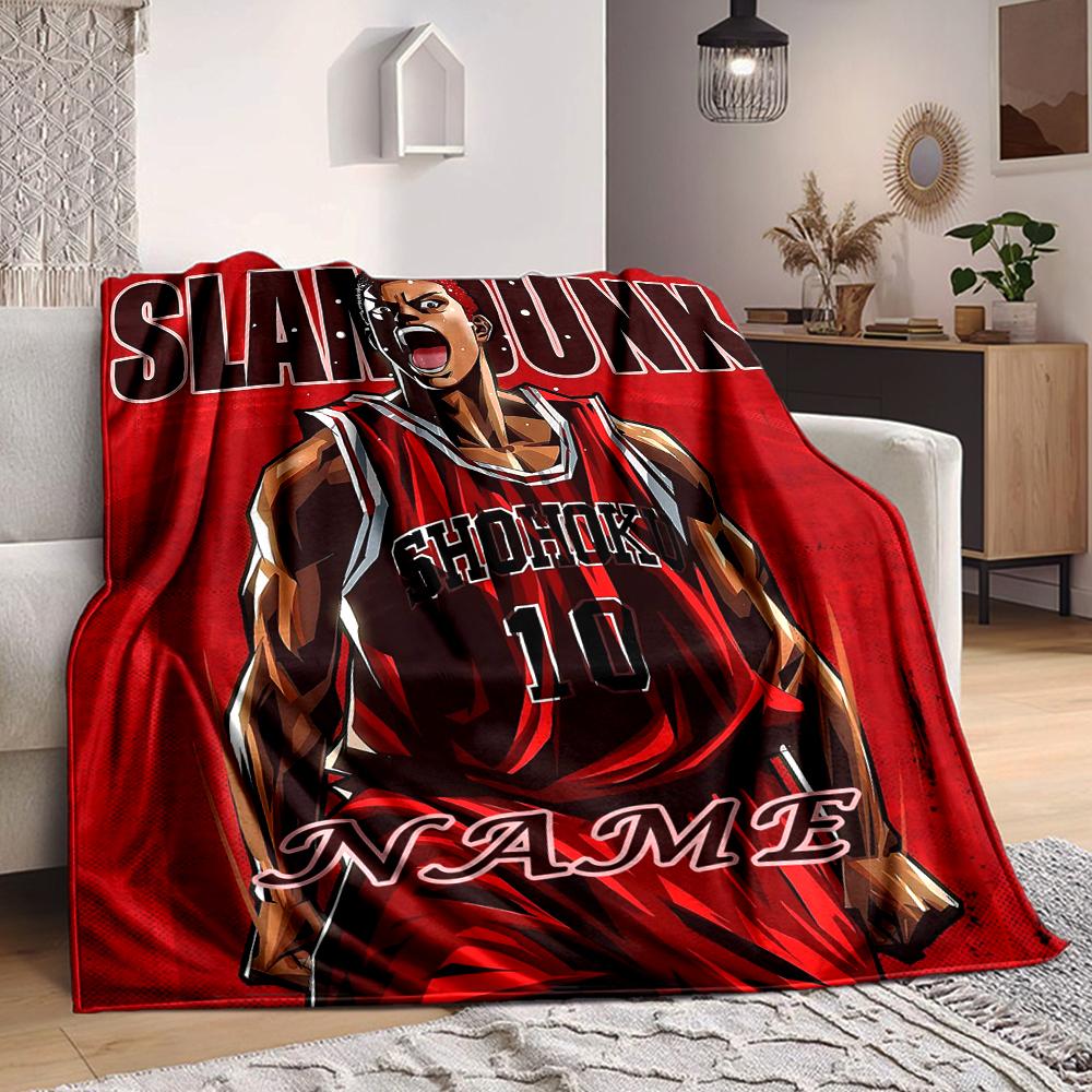 Custom 1pc Slam Dunk: Passion Blanket, Soft And Comfortable Blanket, Casual Warm, Camping Travel Blanket, Birthday Gift Q912169