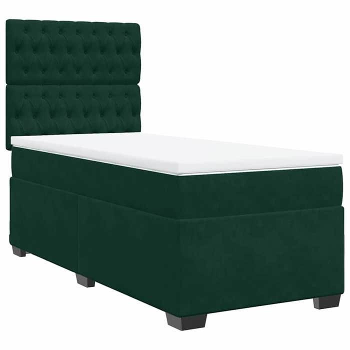 Maison Exclusive - Sommier à lattes de lit avec matelas Vert foncé 90x200 cm