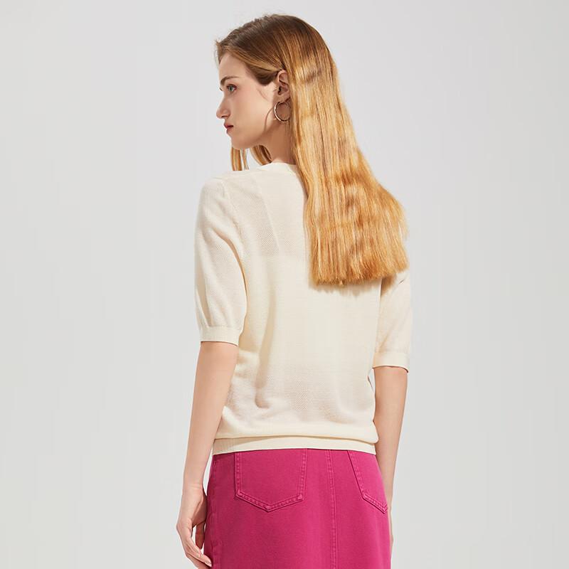 Women's Round Neck Short Sleeve Knit Top