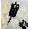 Womens Girls Ballet Style Bow Lace Knee Highs Cute Sheer Socks Mesh Fishnet Stockings Nylon Sweet Lolitas Calf Socks