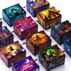 New Halloween Series Art Six Painted Hand Cranked Music Box Holiday Gift Sided Entertaining Play Safe Kid Friendly Fun
