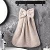 Bow hand towel, hanging cleaning cloth, kitchen and bathroom hand towel, household non-shedding small towel