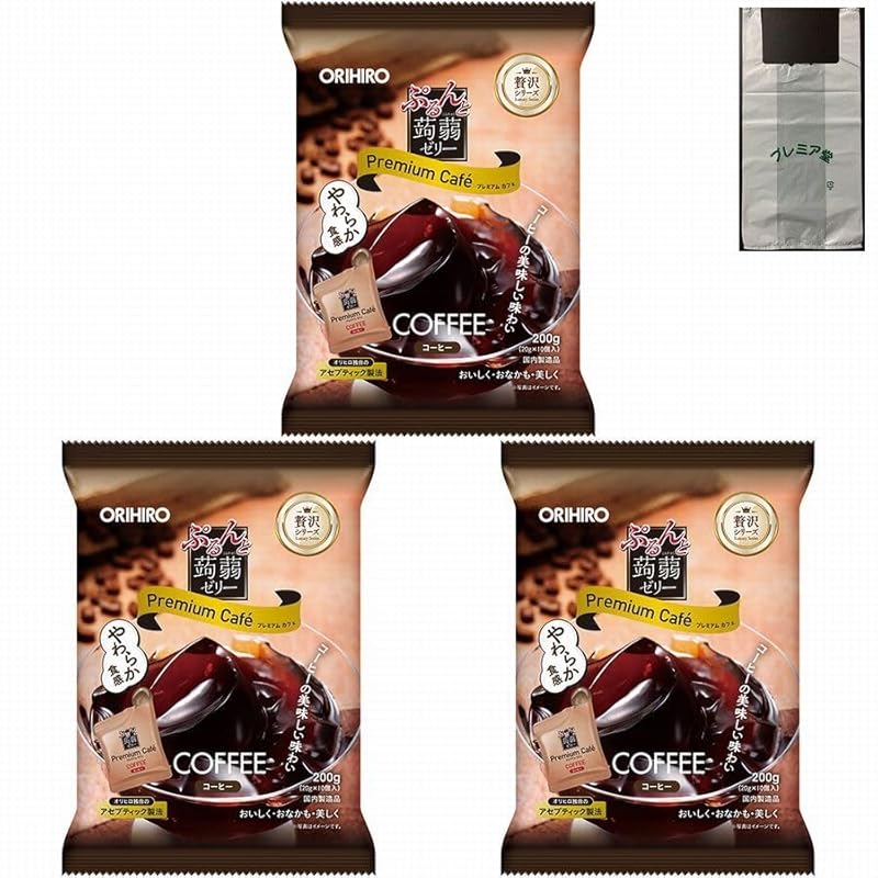 

[3 bags set] Orihiro Purunto konjac jelly premium cafe coffee flavor COFFEE Konnyaku jelly 200g 3 bags total 600g Comes with original bag