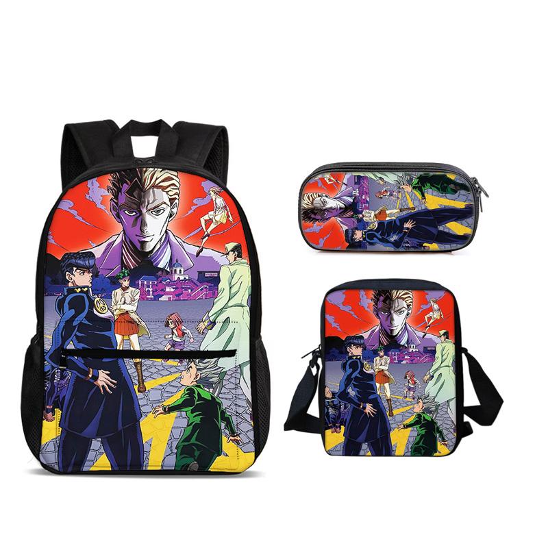 Fundamental Round Front Tote Everyday Backpack Pen Bag ice Bag 3Pcs Set Versatile Comic Male or Female School Birthday Best Gift
