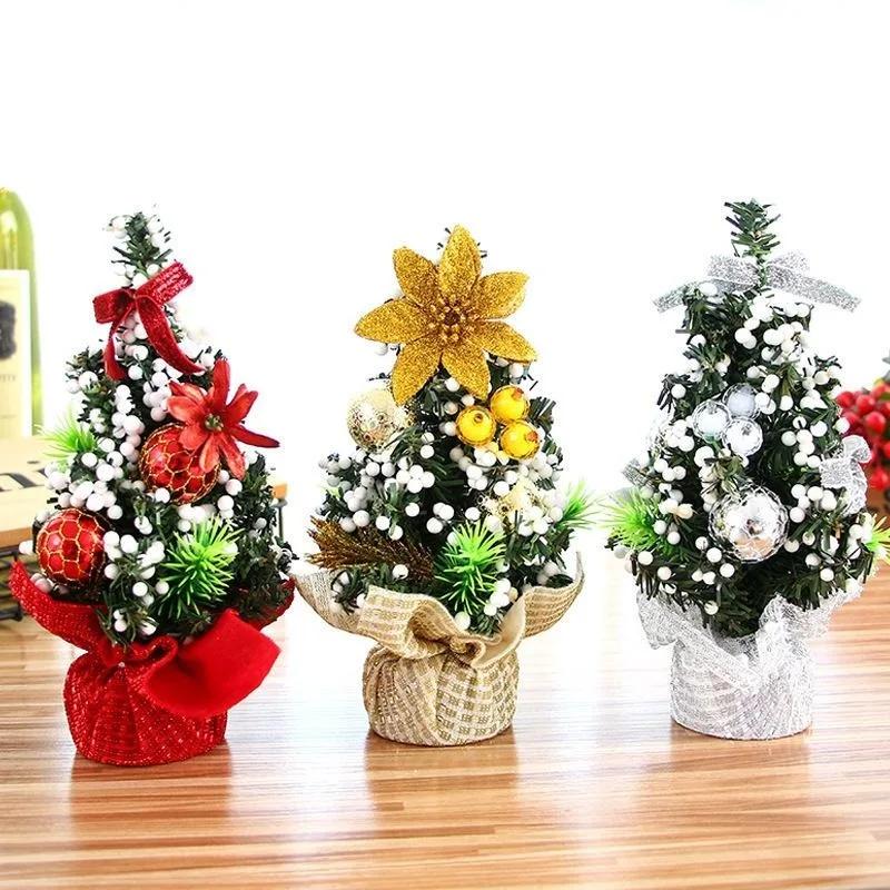 1pc 20cm Merry Christmas Tree Office Home Bedroom Doll Gift Children Desk Decoration New Year Gift Christmas Party Decoration