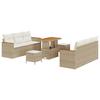 VidaXL Canapé de jardin 9 pièces avec coussins beige en rotin 3363001
