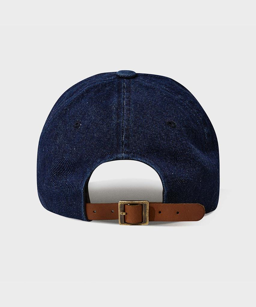 FFEFF STUDIO Vintage Washed Denim Wappen Ball Cap (Deep Blue)