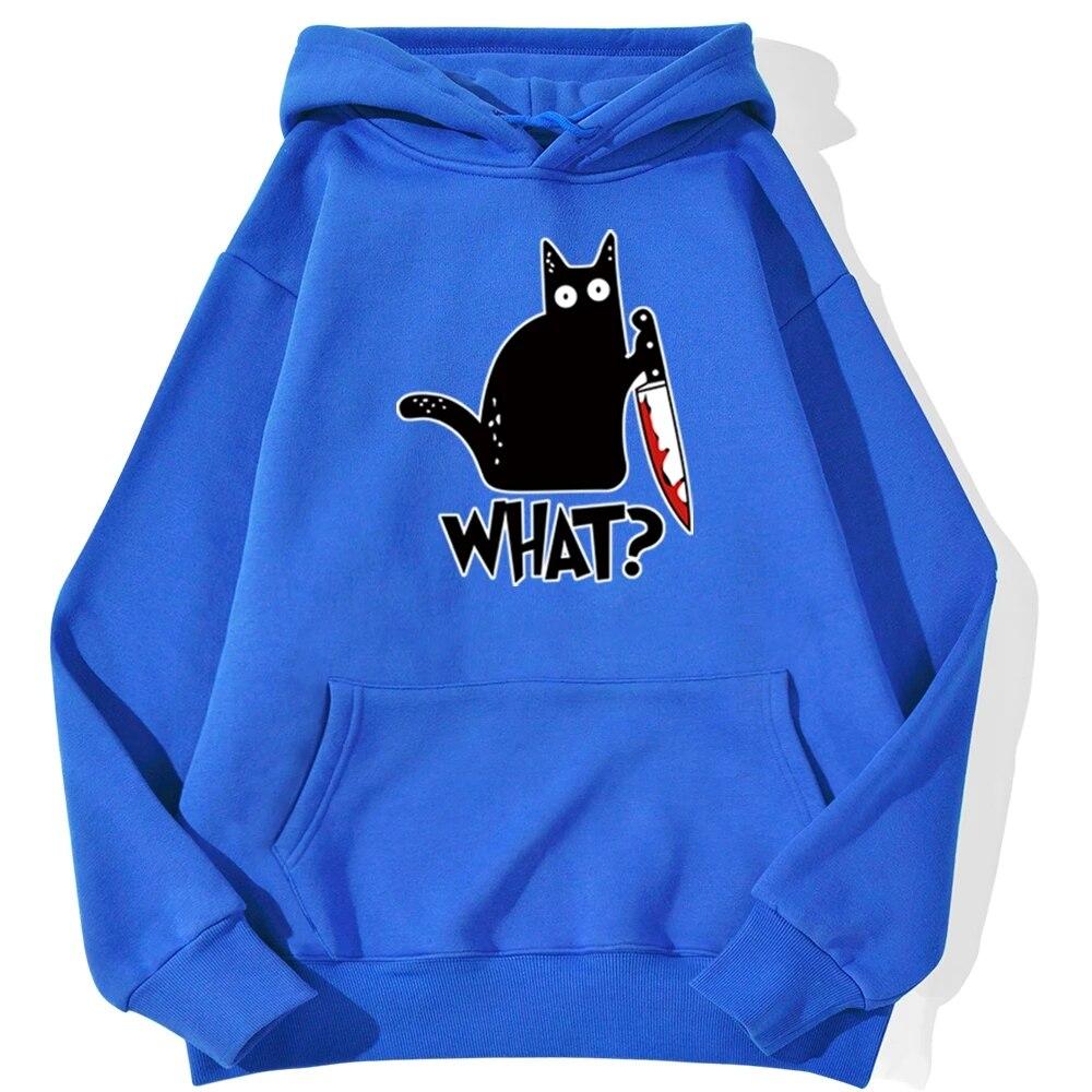 Killer Black Cat What Surprised Unisex Hoodies Streetwear Warm Male Hoodie Hip Hop Daily Casual Autumn Sweatshirt
