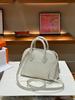 Mini Bowling Goat Grain Cowhide Leather Shoulder Bag