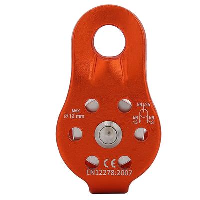 26KN Aluminium Alloy Heavy Duty Single Swivel Rope Pulley Block for 12mm Rope Climbing