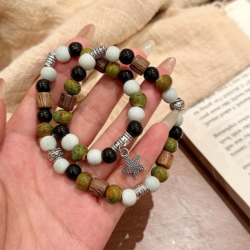 Ceramic Bracelet Chinese Retro Beaded Bracelet Boho Style Fashion Accessories