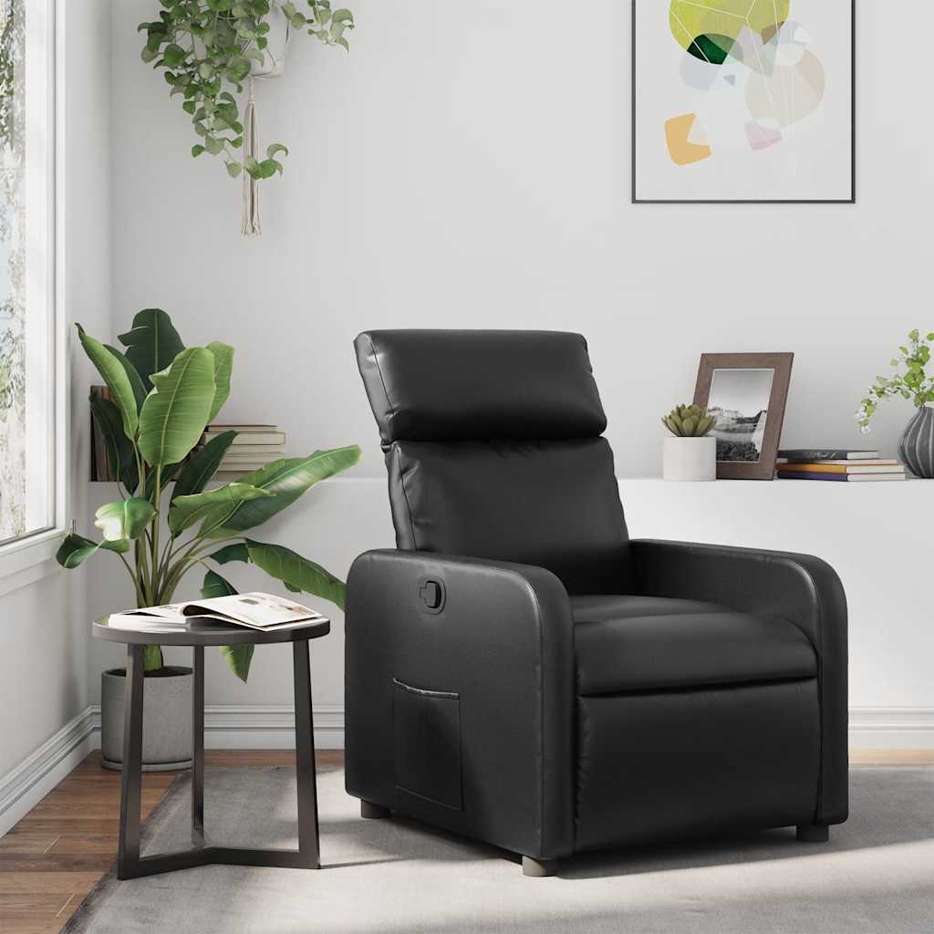 Relax Chair Black Synthetic Leather
