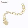 14/18K Gold Plated Brass Heart Tag Extension Chains Connectors For DIY Necklace Bracelet Jewelry Making Supplies Wholesale