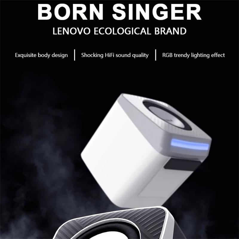 New Lenovo A200 Computer Speakers HiFi Sound Quality RGB Cool Light Effect Stereo Sound Effects Mini Wired Speaker Erazer