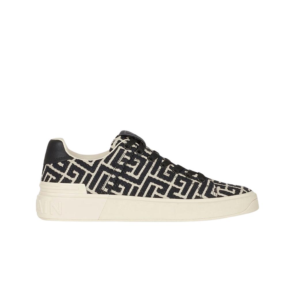 (w) Balmain B-court Trainers With Jacquard Monogram Black