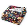 Day of the Dead Halloween Flannel blanket Sugar Skull Flower Customized Throw blanket for Home 200x150cm Bedspread