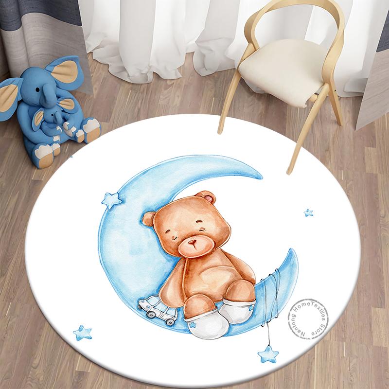 Covor rotund Covoare camera de zi Covor pentru dormitor bebelusi Covor pentru podea pentru copii Covor de salon cu imprimeu urs Covor camera pentru copii Covor copii acasa