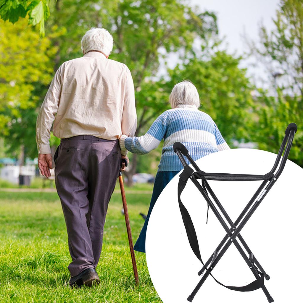 Walking Stick Cane Folding Cane Stools Portable Lightweight Walking Chair with Seat