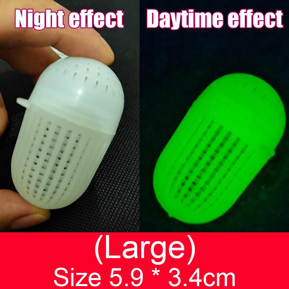 10pcs Fishing Feeder Holder Bait Luminous Fishing Bait Basket Attract Fish Shrimp Earthworm Tackle Accessories Tool