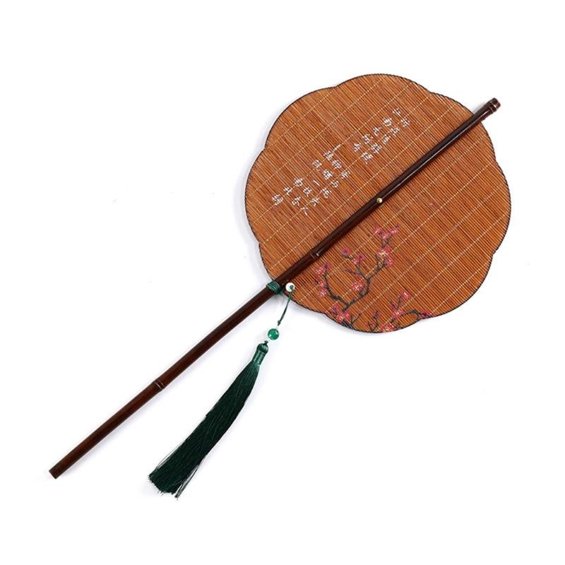 

Бамбуковый веер, Круглый складной веер, Китайский складной ручной веер, Ручной веер для вечеринки по случаю дня рождения, свадьбы, украшения для дома