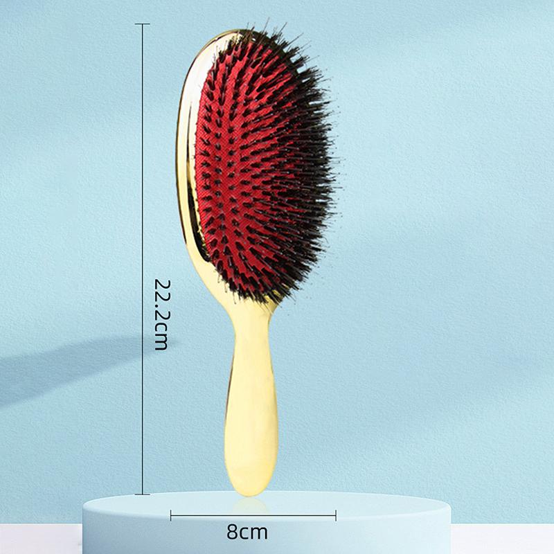 Luxury Gold And Silver Color Boar Bristle Paddle Hair Brush Oval Hair Brush
