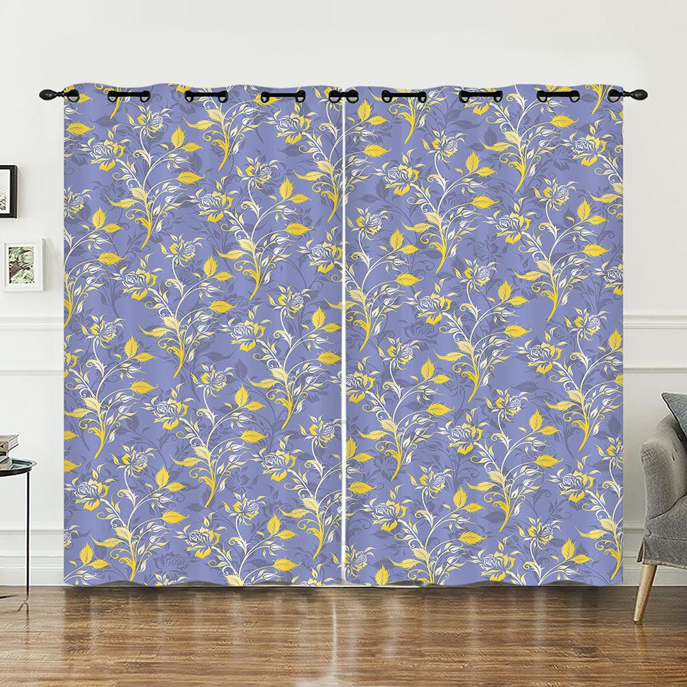 Curtains Bohemian Court Flower Curtains Bedroom Living Room Blackout Curtains Perforated