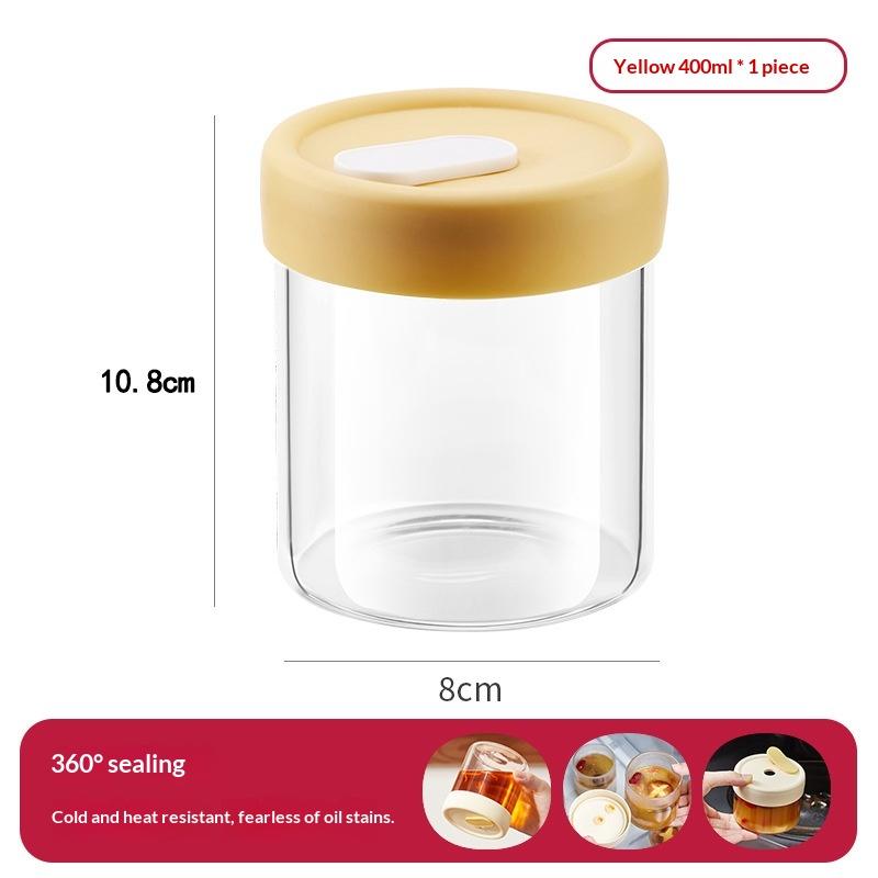 1 Adet 240/400 Ml Cam Gıda Saklama Kavanozu Mühürlü Silikon Kapaklı Isıya Dayanıklı Mikrodalgaya Uygun Çorba Meyve Suyu Kabı Tahıl Kavanozu